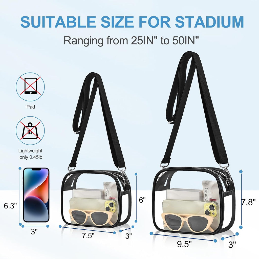 Clear Purse For Stadium Events -Clear Bag Stadium Approved Small Mini Sports Fan Handbags & Purses For Events Concerts