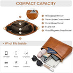 Kattee Genuine Leather Crossbody Bags For Women Small Shoulder Purse Handbags With 2 Detachable Straps 6 Card Slots