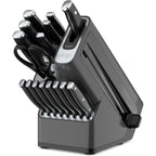 Ninja K32017 Foodi NeverDull Premium Knife System, 17 Piece Knife Block Set with Built-in Sharpener, German Stainless Steel Knives, Black