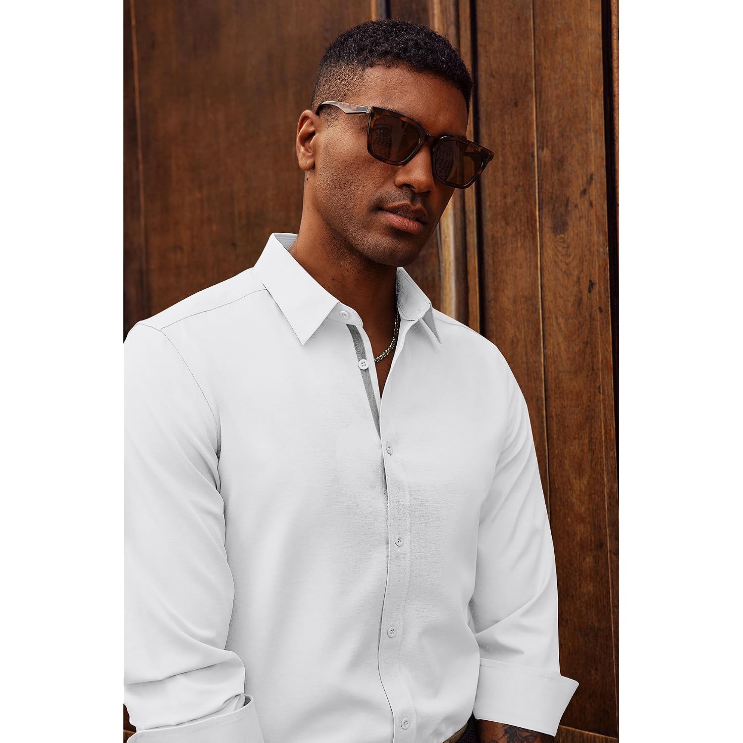 Pj Paul Jones Mens Dress Shirts Wrinkle Free Stretch Button Down Shirt Casual Long Sleeve Business Shirts
