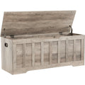 VANKILEY 47.2" Storage Chest Extra Large,Storage Trunk with 2 Safety Hinges,Wooden Storage Bench,Shoe Bench,47.2x15.7x19.1 Inch,Easy Assembly,Storage Bench for Bedroom,Living Room,entryway(Greige).