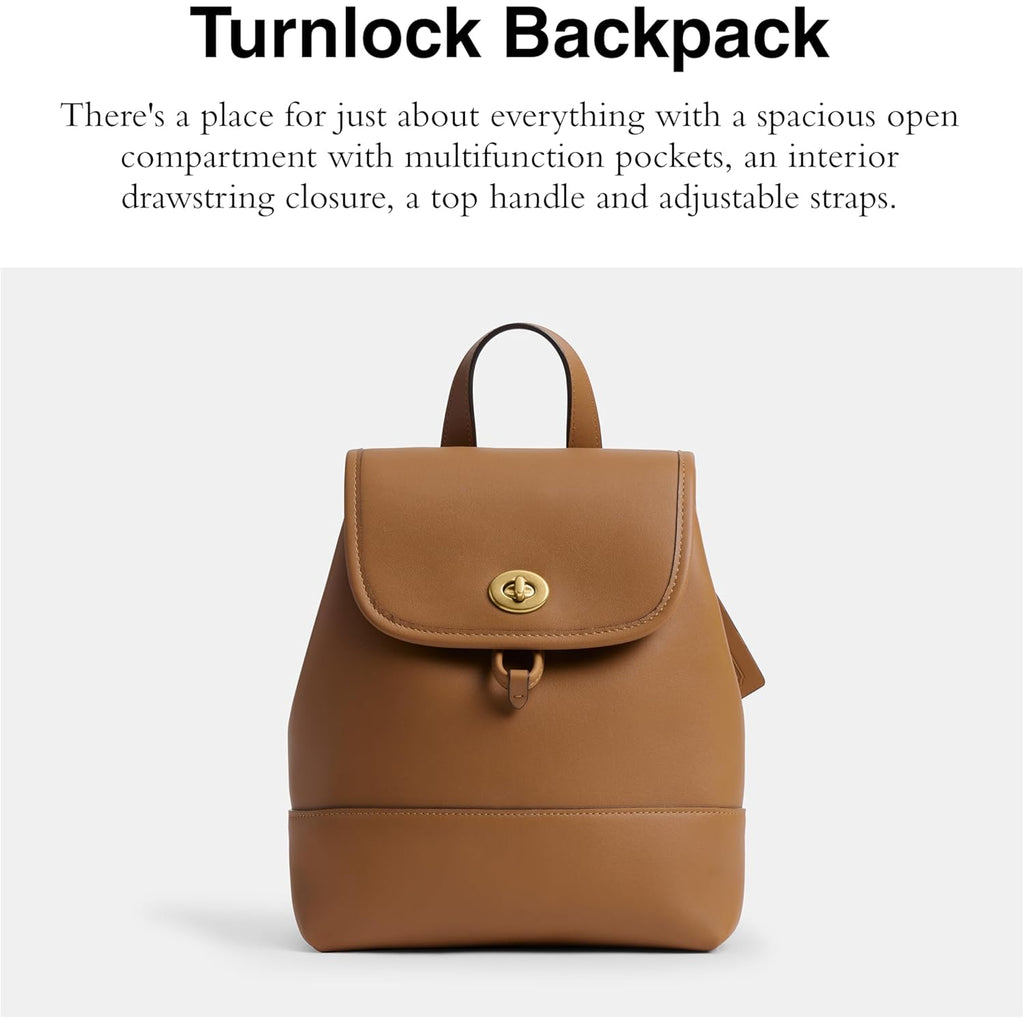 Coach Women's Turnlock Backpack Honey Brown One Size