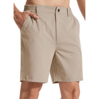 Men'S 7" Lightweight Golf Shorts Casual Quick Dry Breathable Stretch Work Flat Front Shorts With 3 Pockets