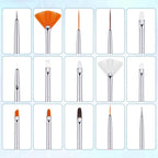 21 Pieces Nail Art Tools Kit, Resin Nail Art Palette Leaf Shape Mixing Palette and 20 Pcs Detail Brushes with Golden Edge Resin Holder Gel Polish Colors Mixing Pallet(Blue)