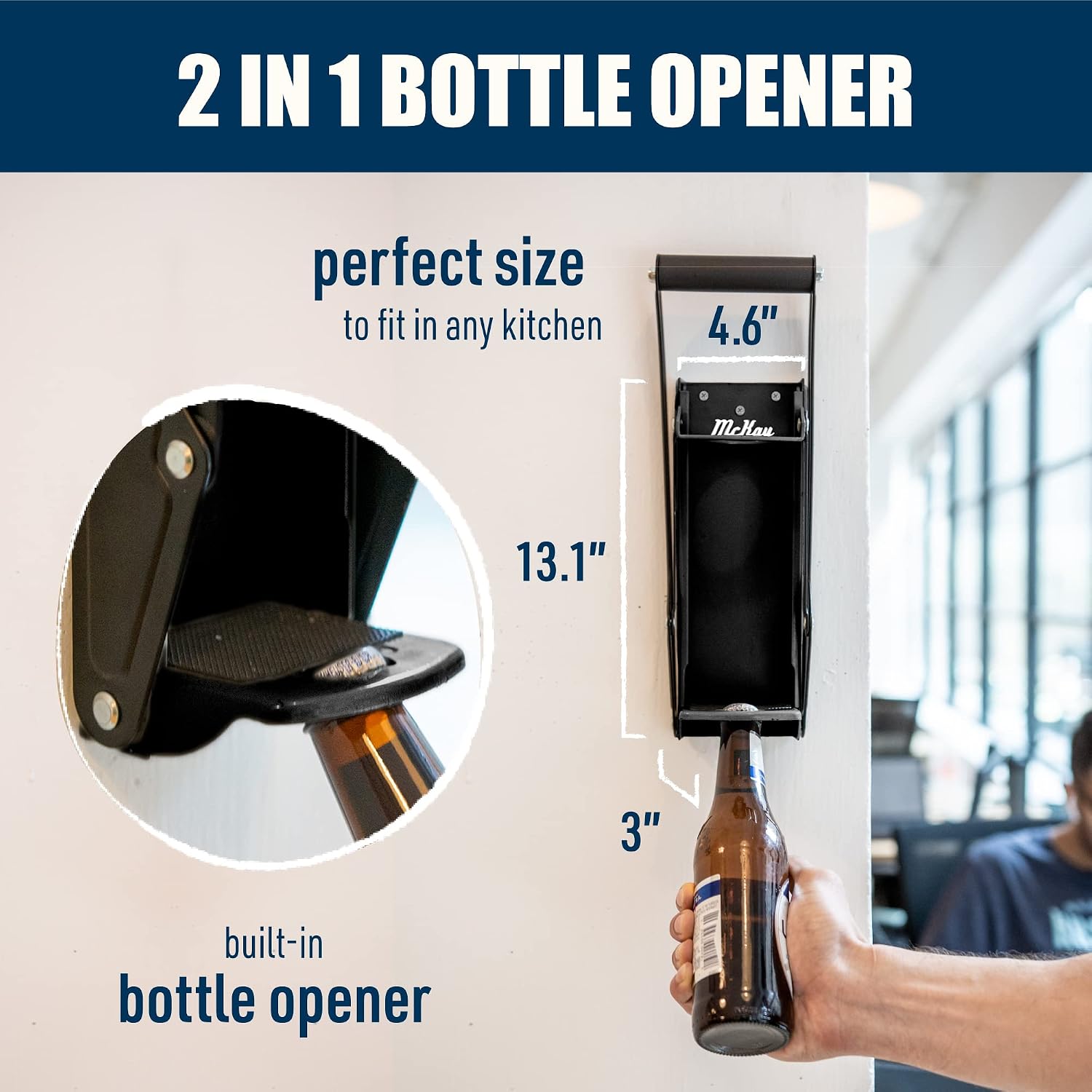Mckay Metal Can Crusher, Wall-Mounted 12/16 Oz. Smasher - Black | Heavy-Duty Recycling Smasher For Aluminum Seltzer, Soda, Beer Cans And Bottles, Gadgets For Home