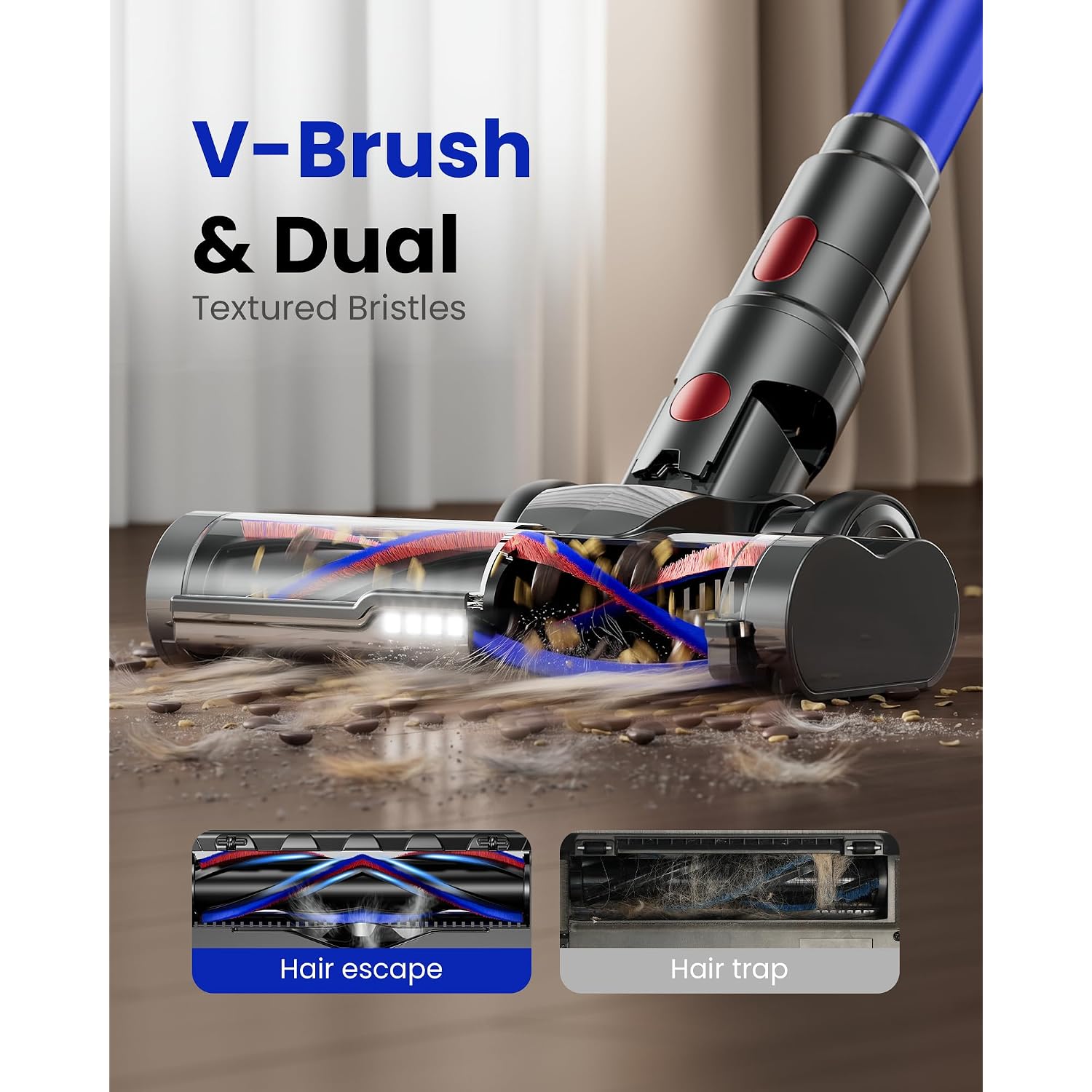 Cordless Vacuum Cleaner, Upgraded 650W 60Kpa 70Mins Cordless Stick Vacuum Cleaner With Flexible Hose,Self-Standing,Touch Screen, Anti-Tangle Wireless Vacumm Cleaners For Home/Pet Hair/Carpets/Floors