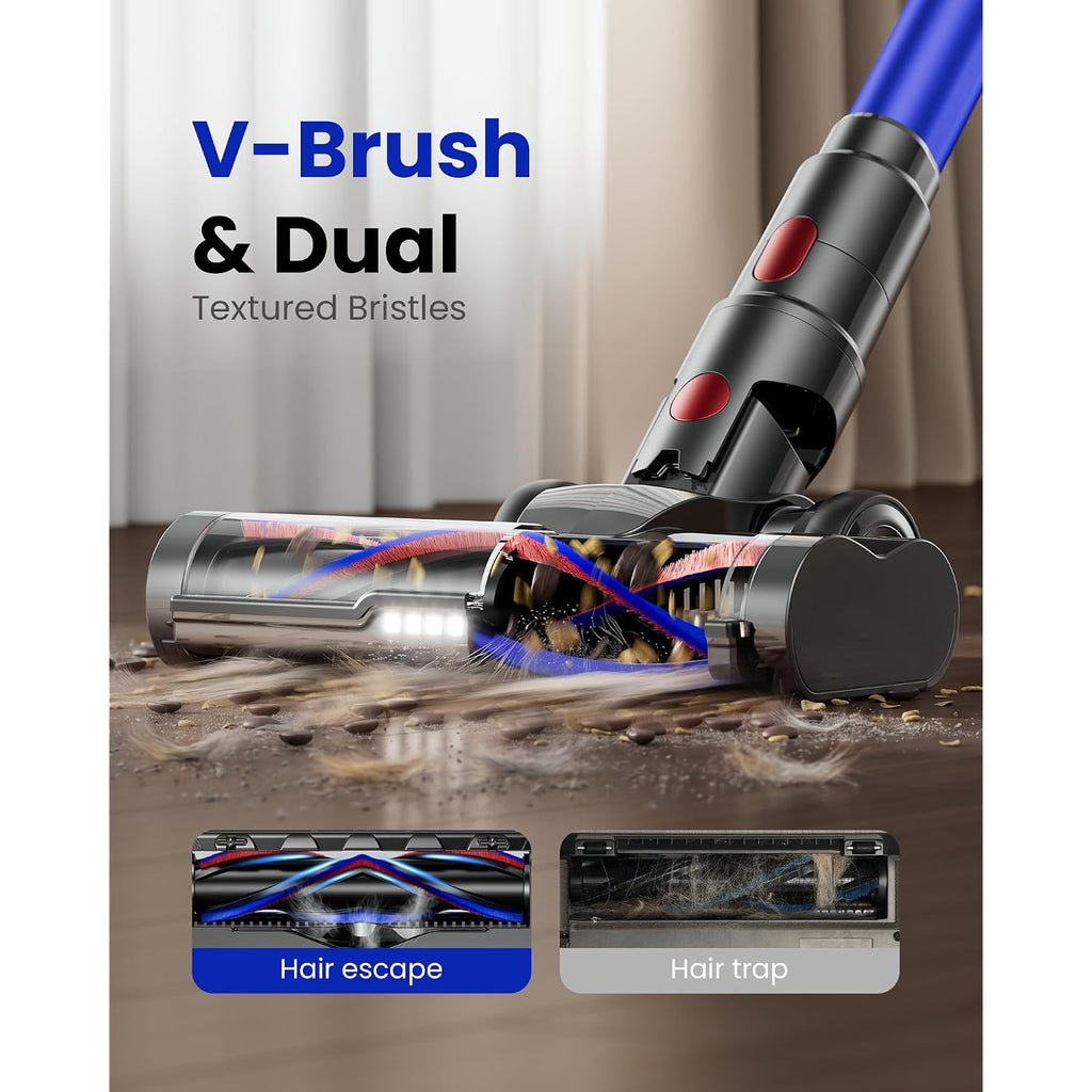 Cordless Vacuum Cleaner, Upgraded 650W 60Kpa 70Mins Cordless Stick Vacuum Cleaner With Flexible Hose,Self-Standing,Touch Screen, Anti-Tangle Wireless Vacumm Cleaners For Home/Pet Hair/Carpets/Floors