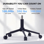 Cykov Ergonomic Office Chair With Footrest - Adjustable Lumbar Support & Headrest, 90-135° Reclining Mesh Back Computer Chair - Home Office/Gaming, 350Lbs Capacity