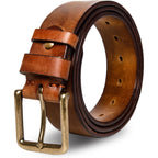 Thicken Full Grain Leather Mens Belt Heavy Duty Mens Work Belt Mens Belt High Hardness Buckle Packed In Gift Box