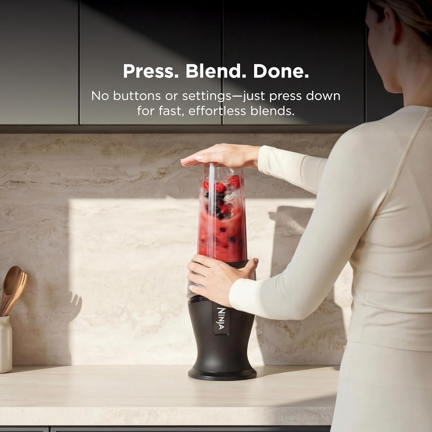 Ninja Fit Compact Personal Blender | For Smoothies, Shakes & Frozen Drinks | (2) 16-oz. To-Go Cups with Spout Lids | 700-Watt Countertop | Black | QB3001SS
