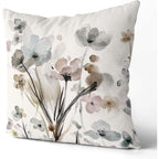 KKVEE Flower Throw Pillow Covers 18x18 Set of 2, Flowers Pillow Cushion Cases, Modern Decorative Square Pillowcases for Sofa Couch Bedroom Living Room Car
