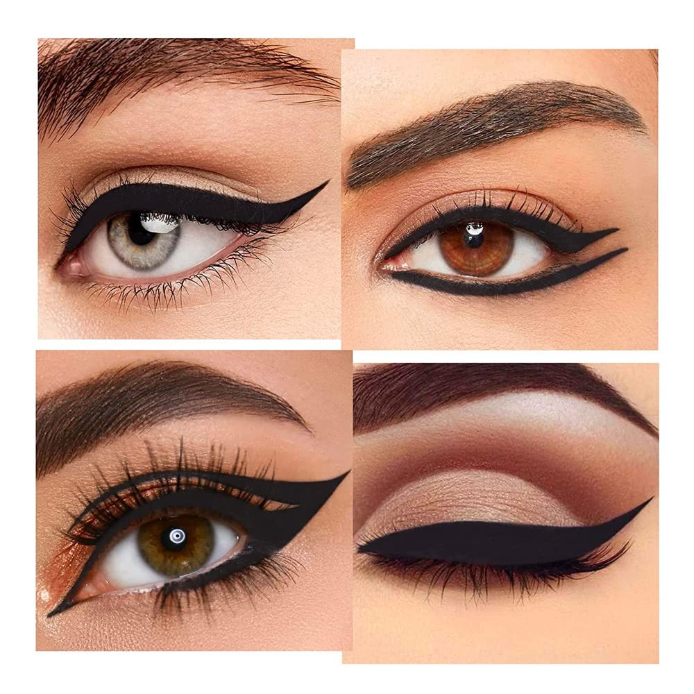Kaely 2Pcs Gel Eyeliner Pencil, Natural Black Eyeliner Cream, Liquid Eye Liner Pencils for Older Women Waterproof, Smoky Eyeshadow Palette Goth Halloween Makeup Kit, delineador de ojos contra el agua