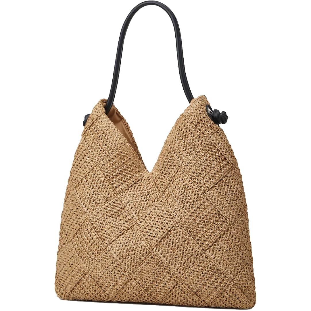 Woven Hobo Bag For Women Straw Beach Tote Handbag Stylish Shoulder Bag Large Capacity Purse For Travel Vacation