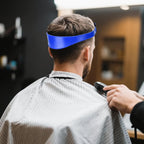 Self Haircut Cape Kit For Men，Fade Guide For Men Haircut，Hair Cutting Kit Includes Hair Cutting Cape, Adjustable Hair Trimming Guide, Comb，For Adults And Kids, Salon And Home Use(Blue)