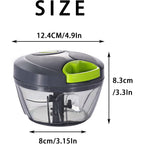 Ourokhome Manual Food Processor Vegetable Chopper, Portable Hand Pull String Garlic Mincer Onion Cutter For Veggies, Ginger, Fruits, Nuts, Herbs, Etc., 500Ml, Grey