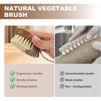 2 Pack Wooden Vegetable Brush For Food - Dual Bristle Potato Brush Scrubber With Hanging Rope | Natural Compostable Kitchen Vegetable Scrubber For Potatoes, Carrots, Fruits