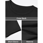 Wenrine Women'S Short Sleeve T-Shirt Dress Summer Crew Neck Basic Solid Casual Long Midi Dresses