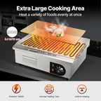 Vevor Commercial Electric Griddle, 22", 1600W Countertop Flat Top Griddle, Stainless Steel Teppanyaki Grill W/Iron Cooking Plate, 122-572℉ Adjustable Temp Control 2 Shovels & Brushes, 110V