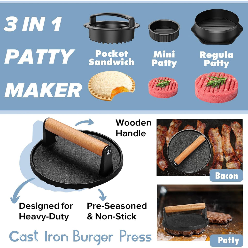 31Pcs Griddle Accessories Kit For Blackstone, Flat Top Hibachi Grill Spatula Set With 2 Melting Domes, Burger Press, Patty Maker And Apron, Professional Teppanyaki Tools Gifts For Outdoor Bbq