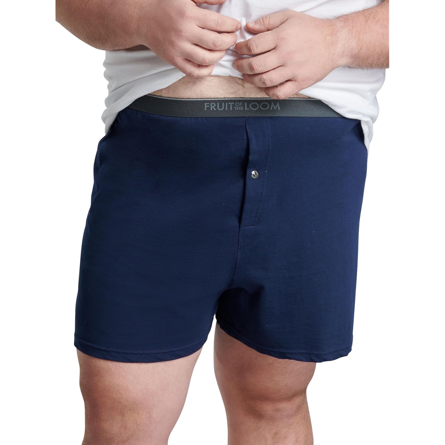 Fruit Of The Loom Mens Tag-Free Knit Boxer Shorts, Relaxed Fit, Moisture Wicking, Assorted Color Multipacks