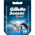 Gillette Sensor Excel Shaving Cartridges for Men Quantity: 10 (Packaging May Vary)