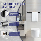 Paper Towel Holder, Self Adhesive or Drilling Paper Towel Holder Under Cabinet, Stainless Steel Black Paper Towel Holders Wall Mount for Kitchen, Bathroom, Sink, Pantry, Fridge
