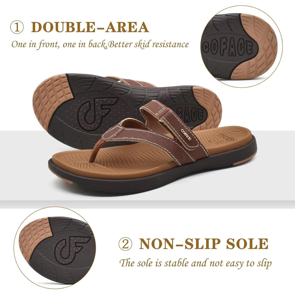 Coface Womens Fashion Orthotic Flip Flops Ladies Slip On Lightweight Athletic Yoga Mat Cushion Thong Sandals With Comfortable Plantar Fasciitis Arch Support