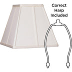Set Of 2 Ivory Classic Medium Square Lamp Shade (Pre-Assembled) S 5.25" Top X 10" Bottom X 9" High (Spider) Replacement With Harp And Finial
