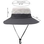 Womens Summer Sun Hat Beach Hat Wide Brim Outdoor UV Protection Hat Foldable Cool Mesh Ponytail Bucket Hat Grey+beige