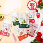48 Pcs Fruits Foot Mask Bulk Hydrating Moisturizing Socks Feet Peeling Mask for Dry Cracked Aloe Foot Care for Spa Day Kit Beauty Relaxation Gift for Women