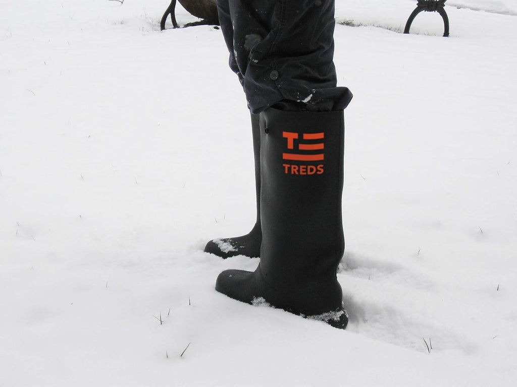 Rubber Concrete Boot, Pull-On Overboot For Construction, Mud & Snow, Size L/Xl (12-13), 17" Ht, Black