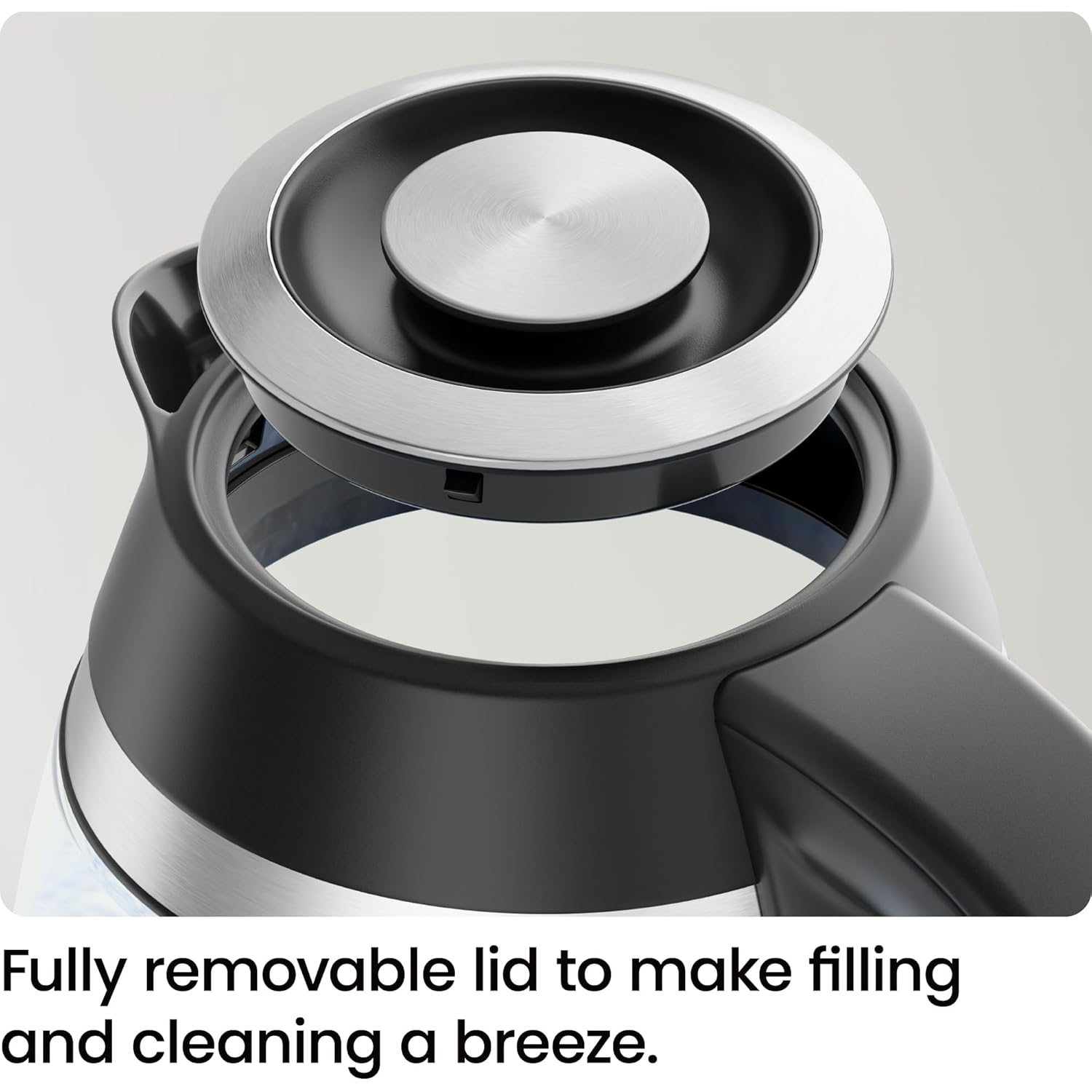 Chefman Electric Kettle, 1.8L 1500W, Hot Water Boiler, Removable Lid for Easy Cleaning, Auto Shut Off, Boil-Dry Protection, Stainless Steel Filter, BPA Free, Borosilicate Glass Electric Tea Kettle
