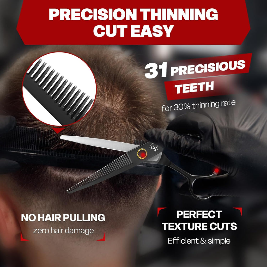 Professional Thinning Shears, High-End Japanese 440C Stainless Steel Hair Cutting Scissors With Sharp Edge Blades, 6.8 Inch Hair Cutting Shears, Right Hand Hair Scissors For Salon, Home, Pet