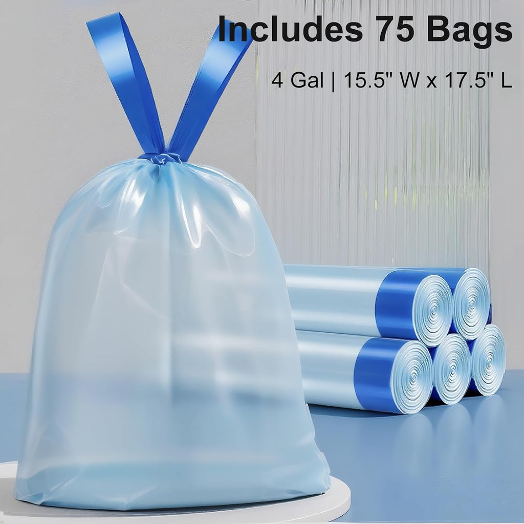 2.3 Gallon Slim Small Bathroom Trash Can With Lid, White Dog Proof Garbage Can With Air-Press Bag Expander & Removable Bucket, Narrow Bathroom Waste Basket For Bedroom, Office, Dorm