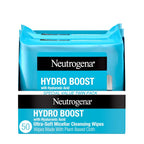 Neutrogena Hydro Boost Cleansing Wipes Makeup Remover For Face Micellar Gently Removes Oil, Dirt, And Waterproof Makeup Daily With Hydrating Hyaluronic Acid, 25 Ct
