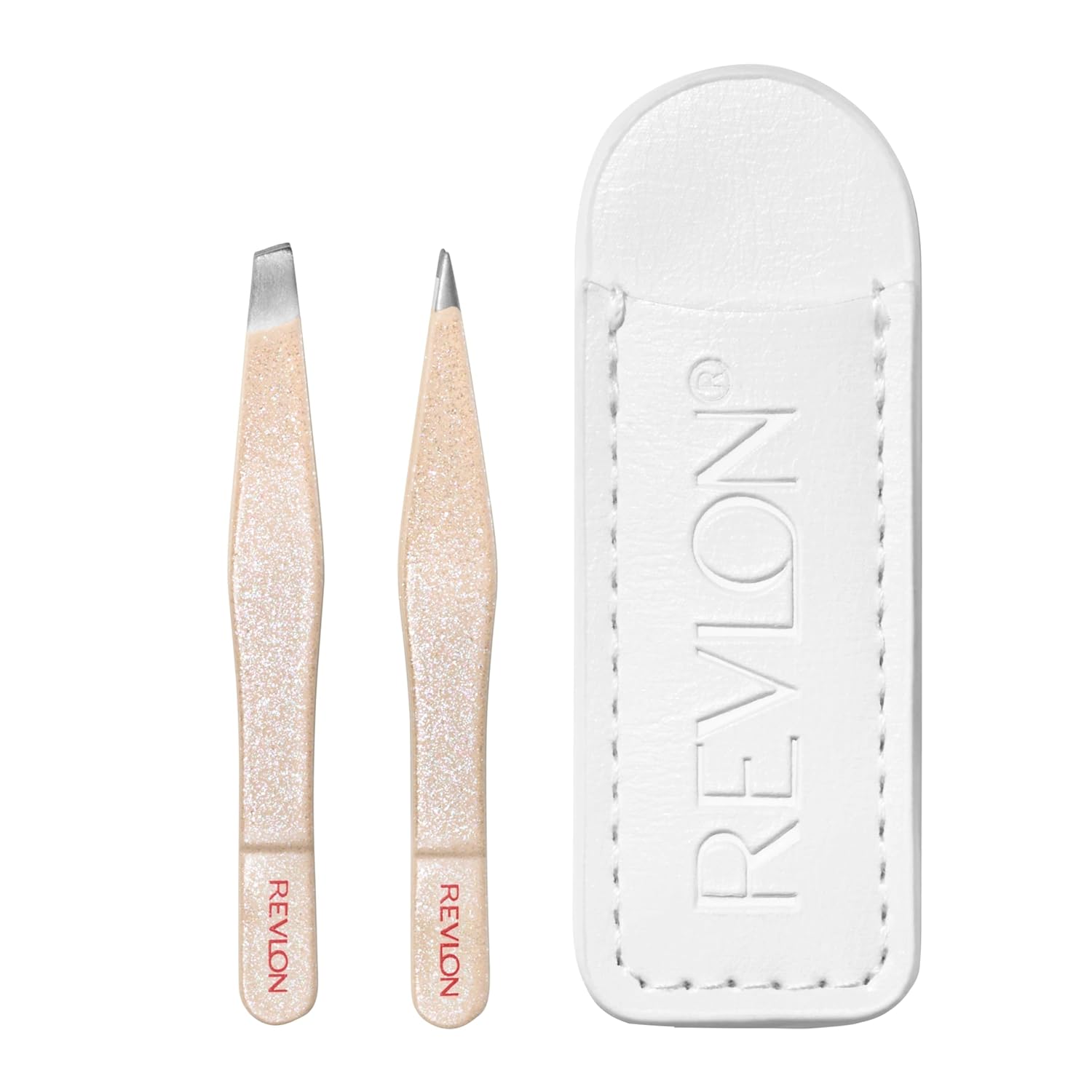 Revlon Designer Series Mini Tweezer Set, Hair Removal Tool Kit with Slant & Point Tips, Portable and Easy to Use, Made with Long Lasting Stainless Steel, 1 Count