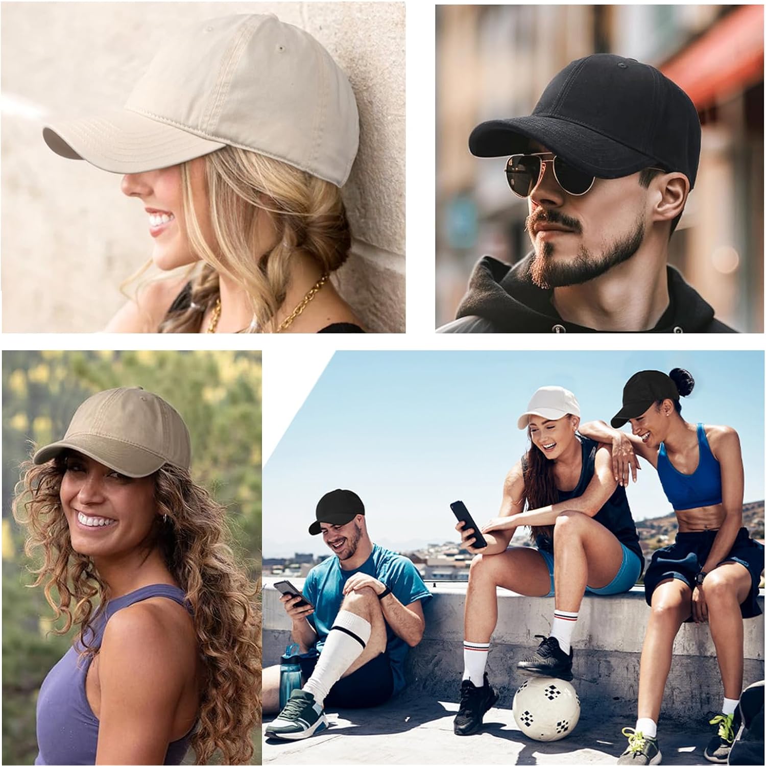 2 Packs Womens Baseball Caps Plain Baseball Hat Summer Sun Visor Hats Baseball Cap Men Adjustable Dad-Hat
