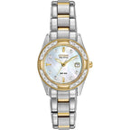 Citizen Women's Eco-Drive Dress Classic Diamond Watch in Two-Tone Stainless Steel, Mother of Pearl Dial (Model: EW1824-57D)