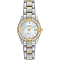 Citizen Women's Eco-Drive Dress Classic Diamond Watch in Two-Tone Stainless Steel, Mother of Pearl Dial (Model: EW1824-57D)