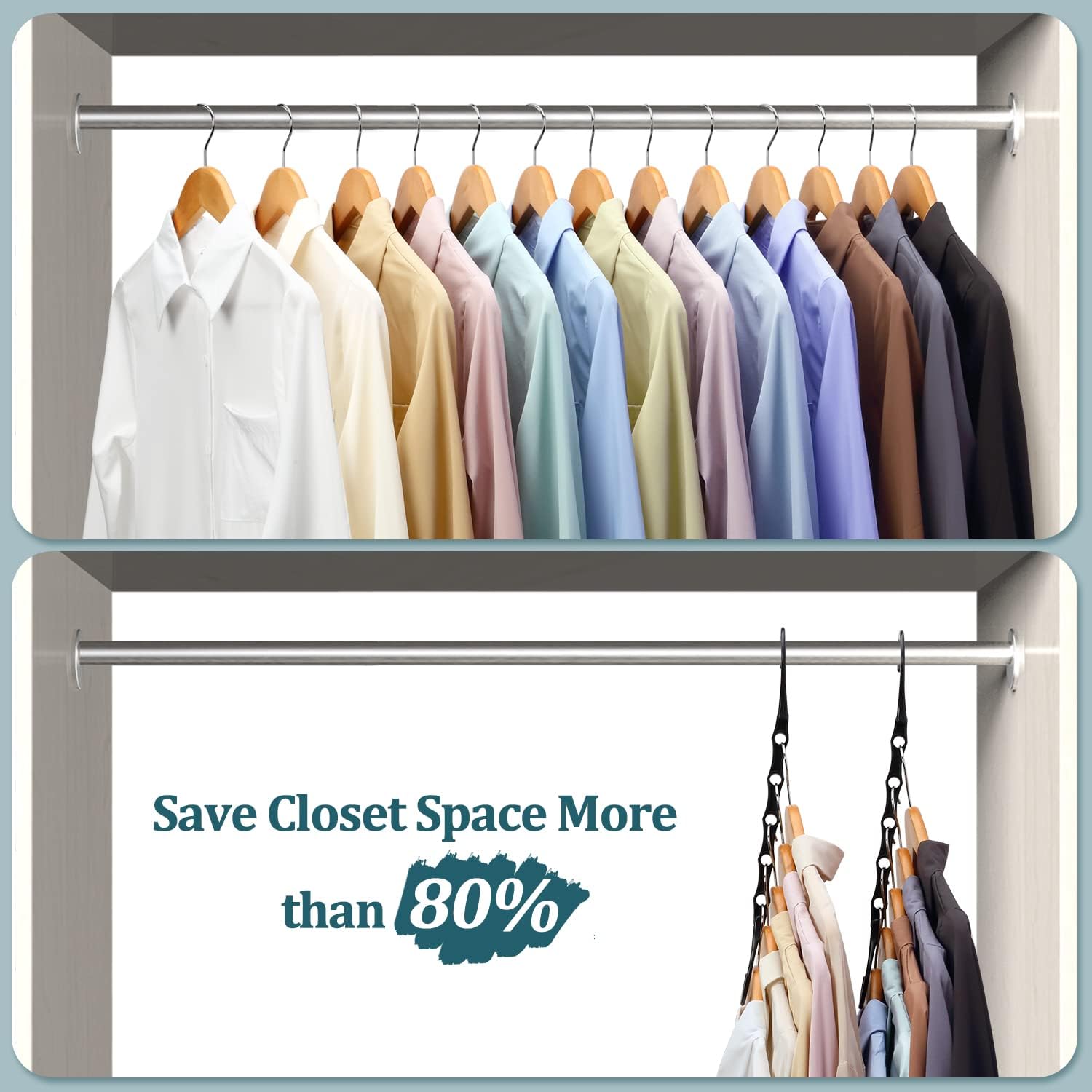 6 Pack-Closet-Organizers-And-Storage, Magic-Hangers-Space-Saving-For-Clothes, Closer-Organizer-For-Closet-Organization, Space-Saver-Hanger-Organizer-For-Multipurpose, Dorm-Room-Essentials