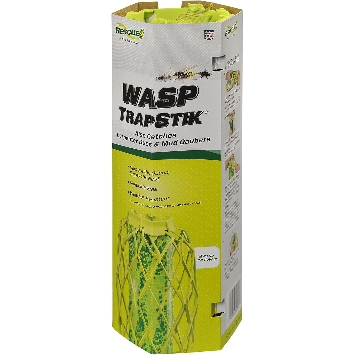 Rescue! Visilure® Trapstik For Wasps, Mud Daubers, Carpenter Bees – 2 Pack