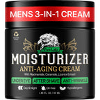 Mens Face Moisturizer Anti-Aging Cream - Lightweight After Shave Lotion For Men - Day & Night Hydrating Skin Care With Niacinamide Collagen Ceramides - Fast-Absorbing Non-Greasy 1.85Oz
