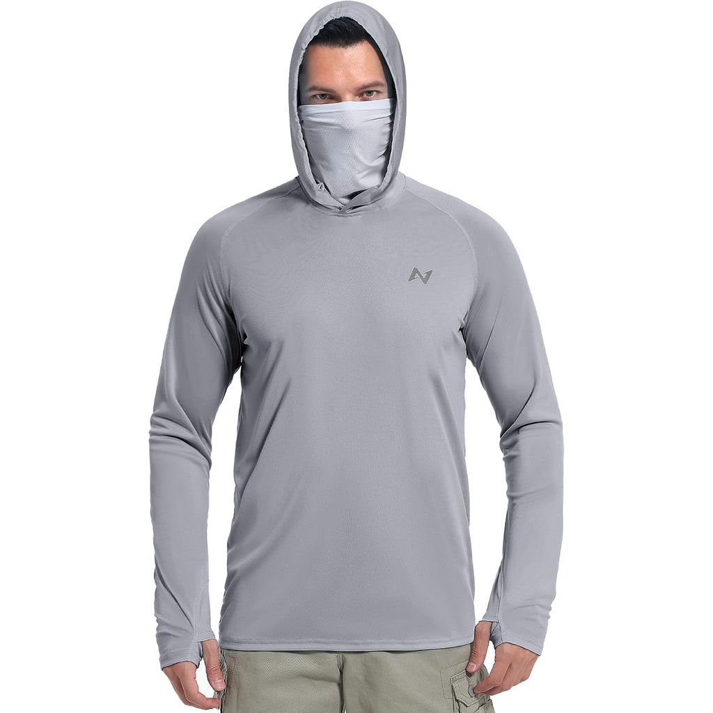 Sun Shirt Upf 50+ Men'S Fishing Long Sleeve Uv Protection Hoodie Hiking Rash Guard Swimming Running