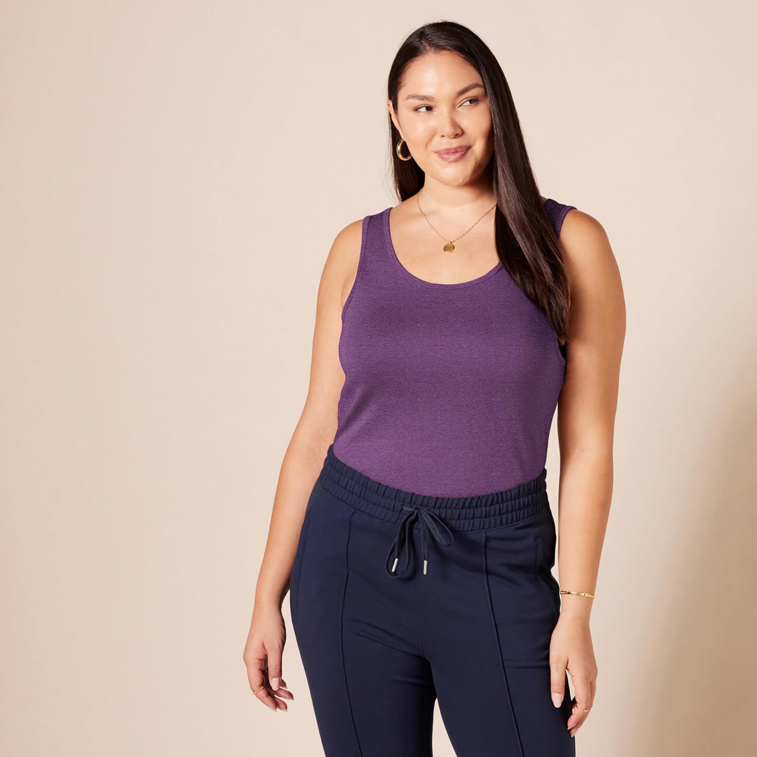 Amazon Essentials Women's Slim-Fit Ribbed Scoop Neck Tank Tops