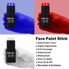 Bobisuka Red White Blue Face Paint Stick Kit, Eye Black Sticks For Football Baseball Softball Lacrosse American-Flag, Body Paints Makeup Kit For Halloween Cosplay Special Effects Costume Sfx