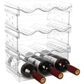 Ez Cozy Wine Rack, 4 Tier Water Bottle Organizer For Cabinet (12 Bottles) | Clear Freestanding Wine Bottle Holder For Cabinet, Fridge, Pantry, Wine Rack For Inside Cabinet, Refrigerator, Countertop
