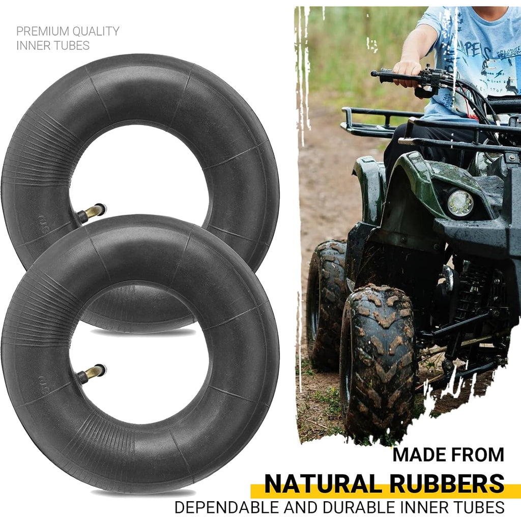 4.10/3.50-4 Heavy Duty Replacement Inner Tube With Tr-87 Bent Valve Stem (2-Pack) - For Wheelbarrows, Mowers, Hand Trucks And More 3.50-4 Tire