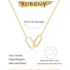 TOBENY Gold Necklace for Women Trendy 14K Gold Plated Dainty Bow Heart Cross Pendant Necklaces Cute Simple Pearl Diamond Paperclip Butterfly Italian Horn Choker Necklaces for Women Gift Jewelry