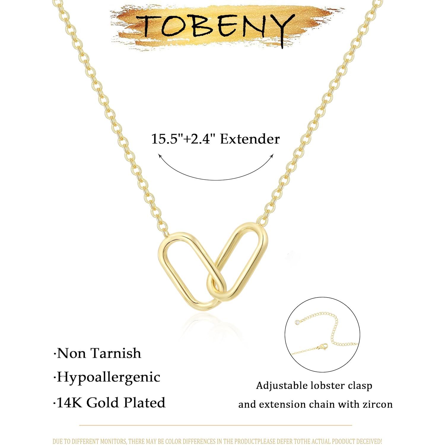 TOBENY Gold Necklace for Women Trendy 14K Gold Plated Dainty Bow Heart Cross Pendant Necklaces Cute Simple Pearl Diamond Paperclip Butterfly Italian Horn Choker Necklaces for Women Gift Jewelry