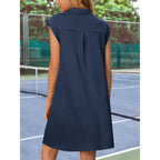 Merokeety Women'S 2026 Summer Short Sleeve Mini Dress Casual Collared V Neck Loose T Shirt Dresses